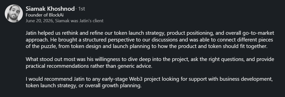 Founder's Feedback from Siamak Khoshnod